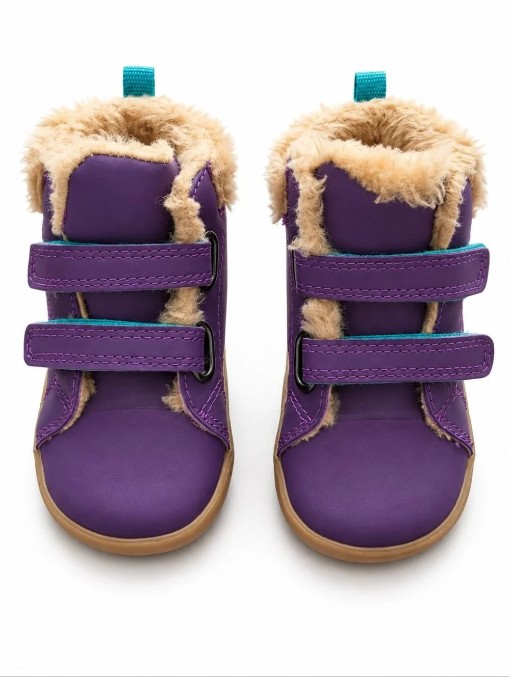 Ten Little Furry High Top Purple Boots Faux Fur Lining Size 6